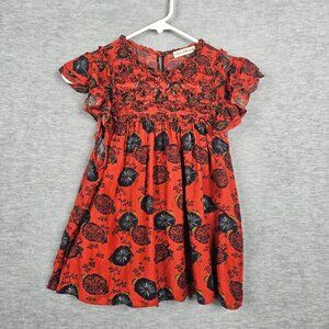 ULLA JOHNSON Erin Poppy Floral Ruffle Sleeve Blouse Size 2